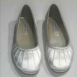 Touch Ups Metallic Silver Ballet Flats Size 9W